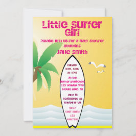 Little Surfer Girl Baby Shower Inbjudan