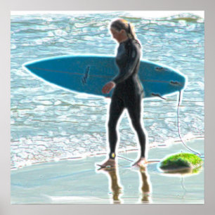 Little Surfer Girl Poster