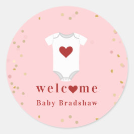 Little SweBaby Bodykostdräkt Valentine Baby Shower Runt Klistermärke