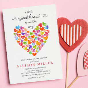 Little SweBaby Hearts Girls Baby Shower Invita Inbjudningar