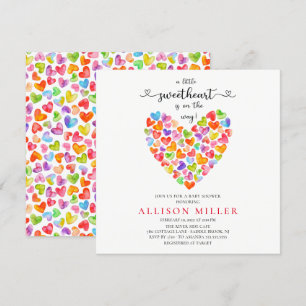Little SweBaby Hearts Girls Baby Shower Invita Inbjudningar