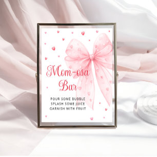 Little SweBaby Rosa Bow Baby Shower Mamma-osa Pub Poster
