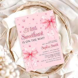 Little SweBaby Rosa Bow Valentine Baby Shower Inbjudningar