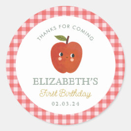 Little Sweet Apple Första födelsedag Runt Klistermärke