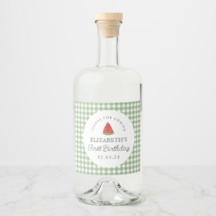 Little Sweet Melon First Birthday Spritflaskor Etikett