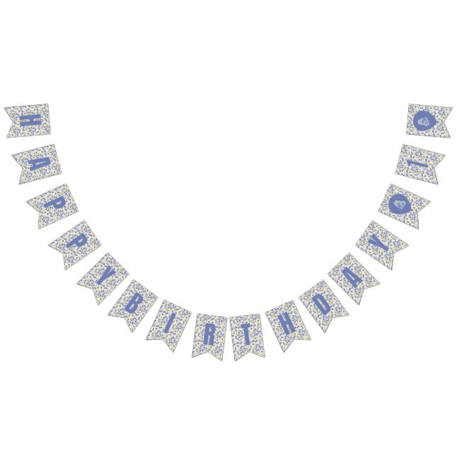 Little Sweet Pea Blommigt Grattis på födelsedagen Vimplar (Alla)