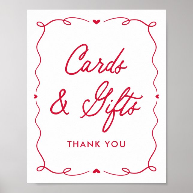 Little Sweetheart Baby Shower Cards and Gifts Sign Poster (Framsidan)