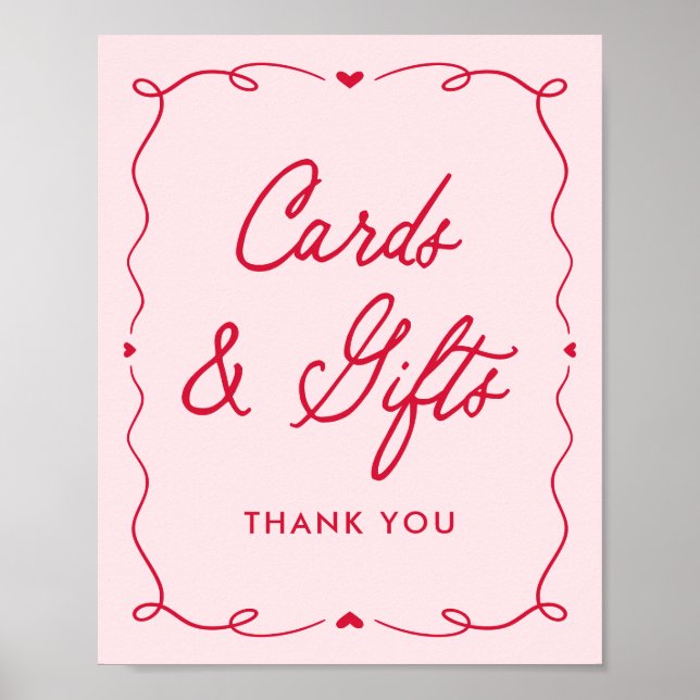 Little Sweetheart Baby Shower Cards and Gifts Sign Poster (Framsidan)
