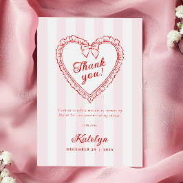 Little Sweetheart Baby Shower Thank You Card Tack Kort