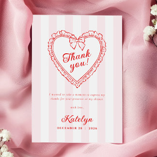 Little Sweetheart Baby Shower Thank You Card Tack Kort