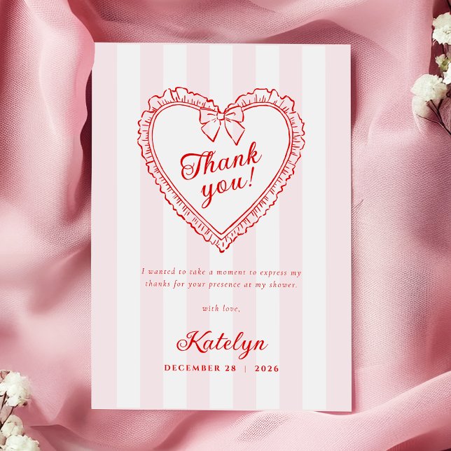 Little Sweetheart Baby Shower Thank You Card Tack Kort (Skapare uppladdad)
