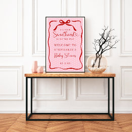 Little Sweetheart Baby Shower Welcome Poster Sign