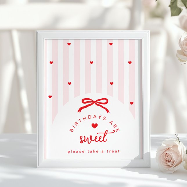 Little Sweetheart Birthdays are sweet coquette Bow Poster (Skapare uppladdad)
