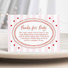 Little Sweetheart Bow Baby Shower Books for Baby Tilläggskort