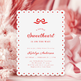 Little Sweetheart Bow Baby Shower Invitation Inbjudningar