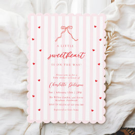 Little Sweetheart Bow Baby Shower Invitation Inbjudningar