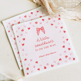 Little Sweetheart Bow Baby Shower Invitation Pappersservett