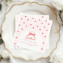 Little Sweetheart Bow Valentines Baby Shower Pappersservett