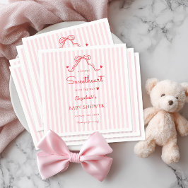 Little Sweetheart Bow Valentine's Baby Shower Pappersservett