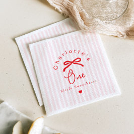 Little Sweetheart Coquette Bow 1st Birthday Pappersservett