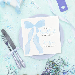 Little Sweetheart Elegant Blue Bow Baby Shower Pappersservett