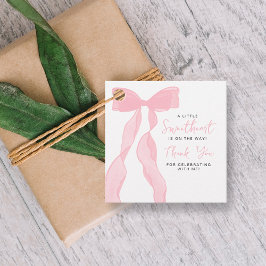 Little Sweetheart Elegant Pink Bow Baby Shower Gåvor Etiketter