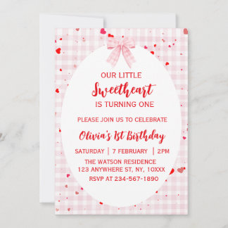 Little Sweetheart First Birthday Invitation. Inbjudningar