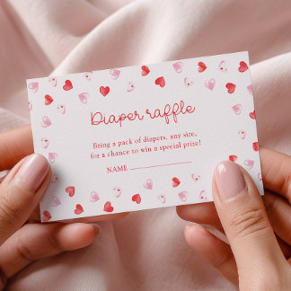 Little Sweetheart Girl Baby Shower Diaper Raffle Tilläggskort