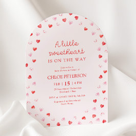 Little Sweetheart Girl Baby Shower Invitation Inbjudningar