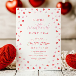 Little Sweetheart Girl Baby Shower Invitation Inbjudningar