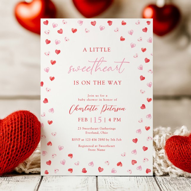 Little Sweetheart Girl Baby Shower Invitation Inbjudningar (Skapare uppladdad)
