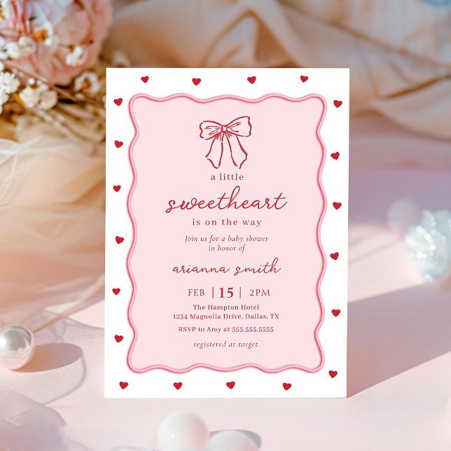 Little Sweetheart Girl Baby Shower Invitation Inbjudningar (Skapare uppladdad)