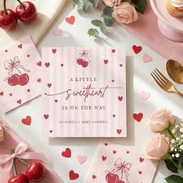 Little Sweetheart Is On The Way Girl Baby Shower  Pappersservett