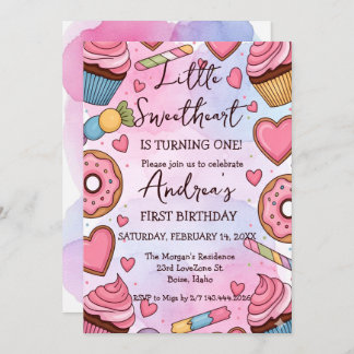 Little Sweetheart is Turning One Valentines Birth Julkort