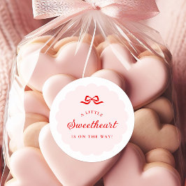 Little Sweetheart Pink Baby Shower Stickers Runt Klistermärke