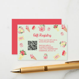 Little Sweetheart Registry QR Code Baby Shower Tilläggskort