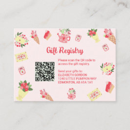 Little Sweetheart Registry QR Code Baby Shower Tilläggskort