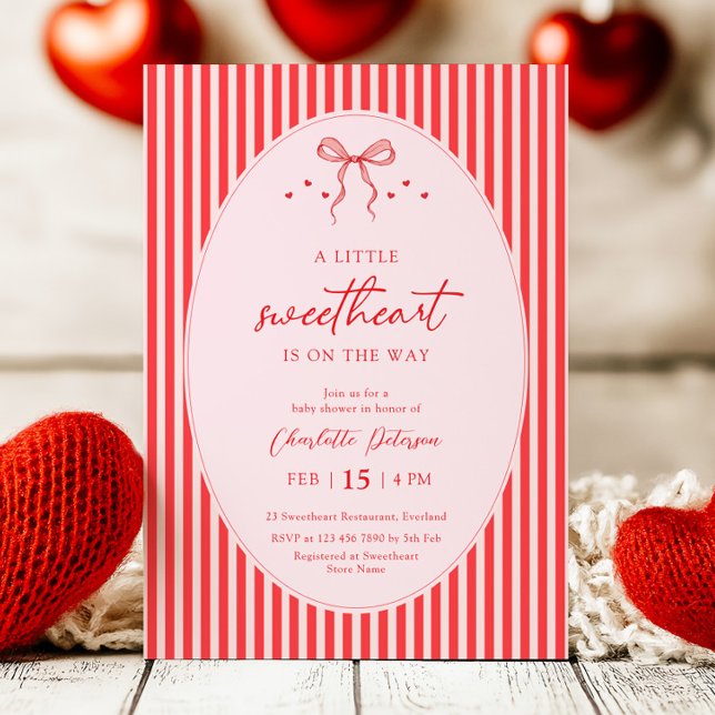 Little Sweetheart Retro Baby Shower Invitation Inbjudningar (Skapare uppladdad)