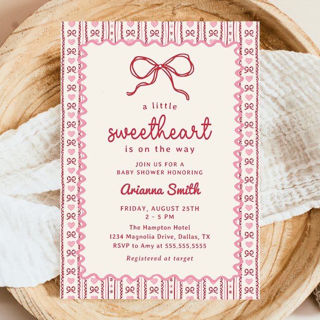 Little Sweetheart Valentine Baby Shower Invitation Inbjudningar (Skapare uppladdad)