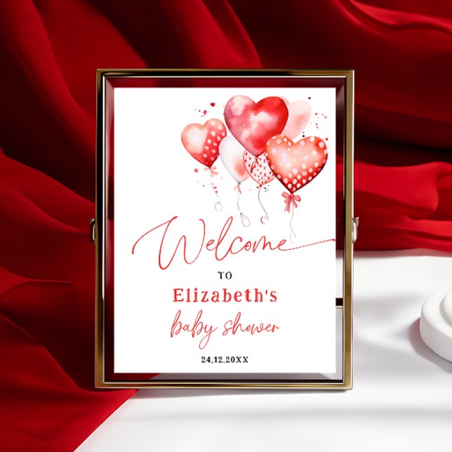 Little Sweetheart Valentine Baby Shower Welcome  Poster (Skapare uppladdad)