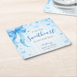 Little Sweetheart Valentines Baby Shower  Underlägg Papper Kvadrat