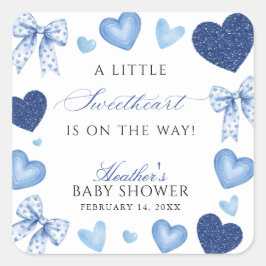 Little Sweetheart Valentines Day Baby Shower Fyrkantigt Klistermärke