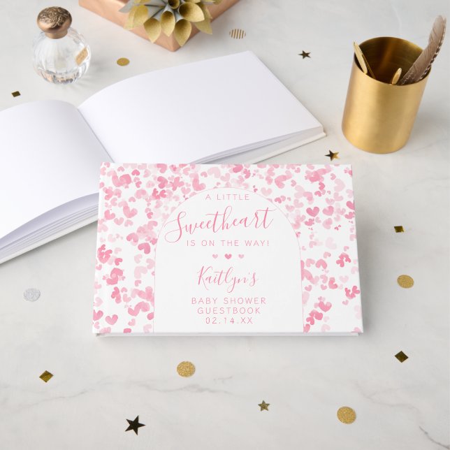Little Sweetheart Valentine's Day Baby Shower Gästböcker (Framsida öppen)