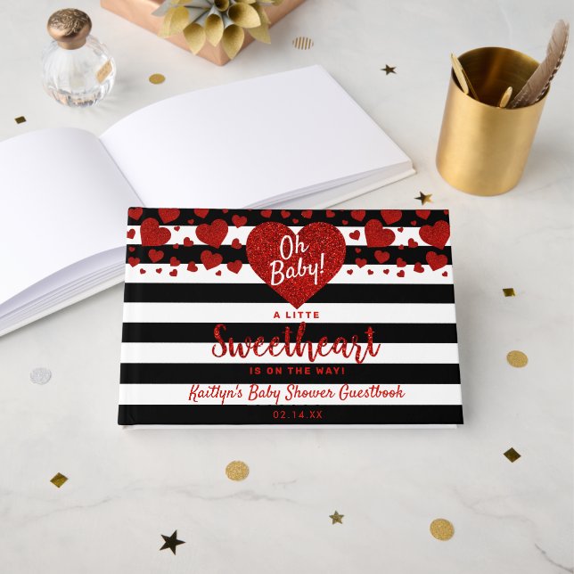 Little Sweetheart Valentine's Day Baby Shower Gästböcker (Framsida öppen)
