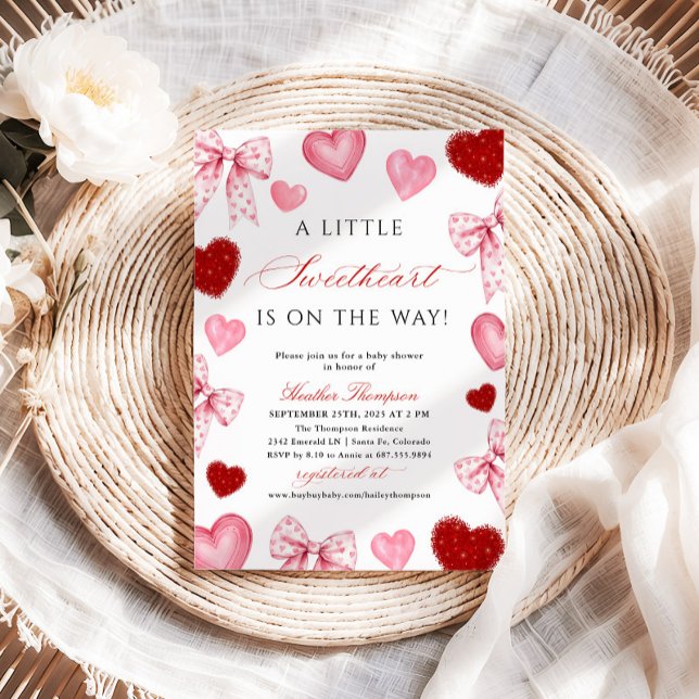 Little Sweetheart Valentines Day Baby Shower Inbjudningar (Skapare uppladdad)