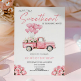 Little Sweetheart Valentine's Day Birthday Party Inbjudningar