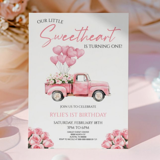 Little Sweetheart Valentine's Day Birthday Party Inbjudningar (Skapare uppladdad)