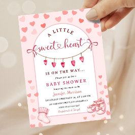 Little Sweetheart Valentine's Day Girl Baby Shower Inbjudningar