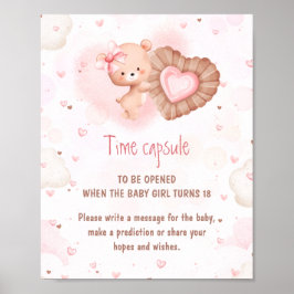 Little Sweetie Pink Baby Shower Game Time Capsule Poster