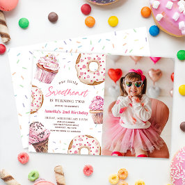 Little Swehoney Cupkaka & Donut Birthday Photo Inbjudningar